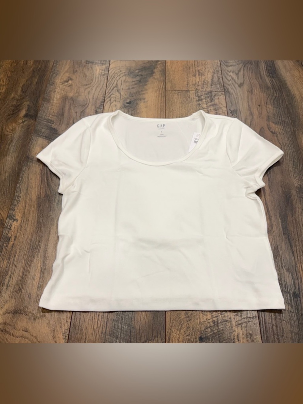 GAP Women’s Modern Tee White Cap Sleeve Crop Top T-shirt Size Large, NEW - Picture 2 of 7